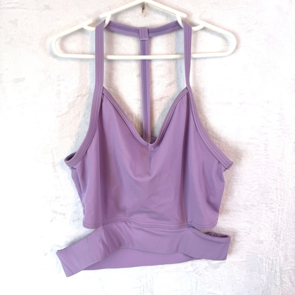 BALERA Dance Crop Top Performance Photo Convention Cutout Lilac Purple SZ MA